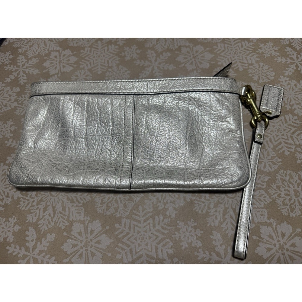 Gold Coach Clutch Bag Distressed Shiny Finish Purse Handbag
